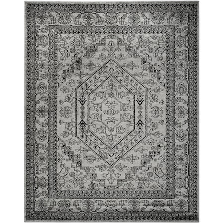 Safavieh 10 X 14 Ft. Large Rectangle Casual Adirondack- Silver And Black Power Loomed Rug ADR108A-10